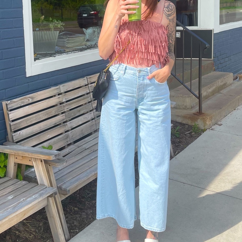 Free People Laundry Crop Wide Leg Jeans - Picture 7 of 7